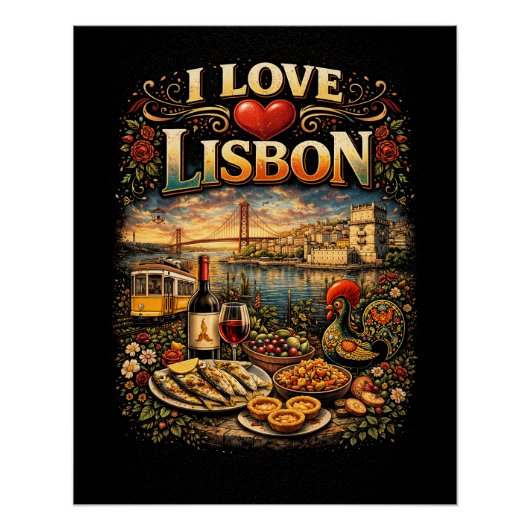 Poster J'adore Lisbonne (Devant)
