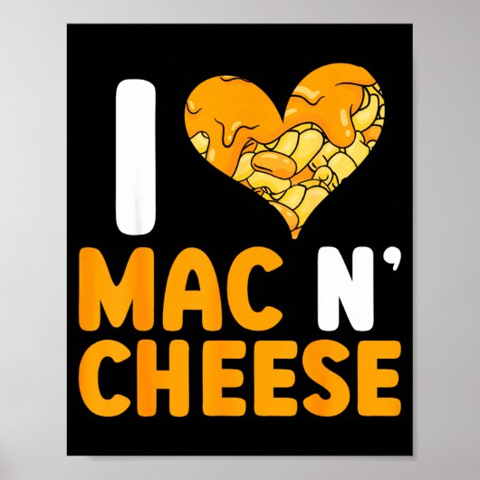 Poster J'adore Mac N' Cheese Drôle Mac Et Fromage (Devant)