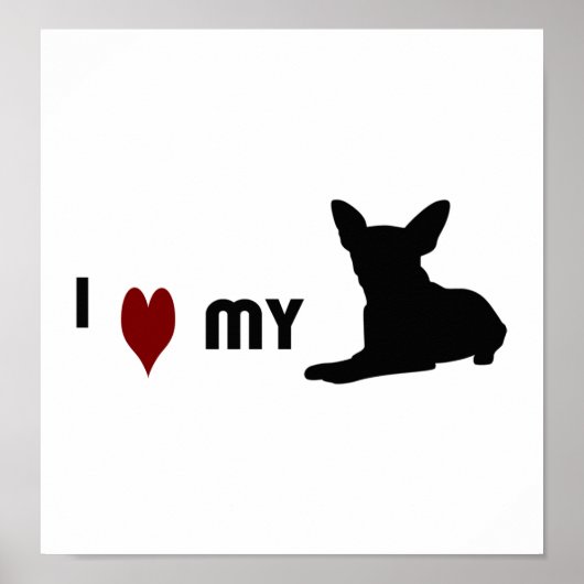 Poster J'adore mon Chihuahua (Devant)