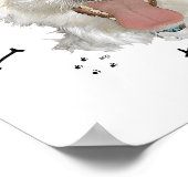 Poster J'adore mon petit chien blanc maltais (Coin)