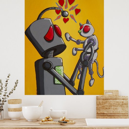 Poster J'adore mon robot kitty (Cuisine)