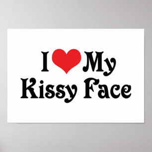 Poster J'adore mon visage qui embrasse
