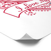 Poster J'adore My Daddy ! Photo Red Hearts (Coin)