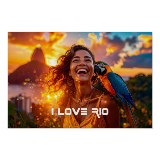 POSTER J'ADORE RIO - RIO DE JANEIRO (Devant)