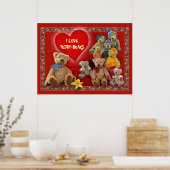 Poster J'adore Teddy-Bears (Cuisine)