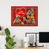 Poster J'adore Teddy-Bears (Bureau à domicile)