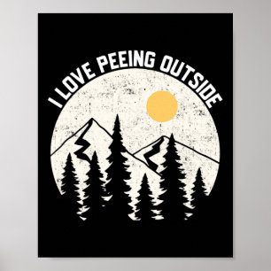 Poster J'adore uriner à l'extérieur drôle de camping rand