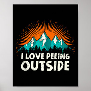 Poster J'adore uriner à l'extérieur Humour de camping en