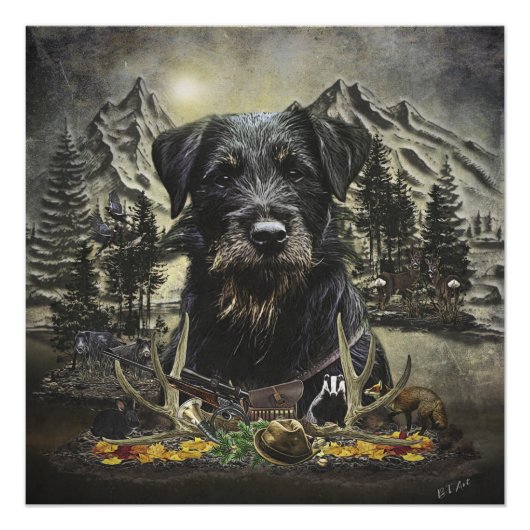 Poster Jagdterrier - chien de chasse polyvalent (Devant)