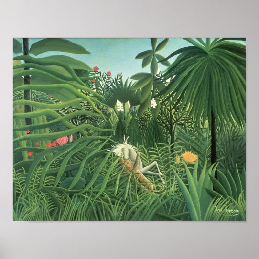 Poster Jaguar Attaquer un cheval, 1910 (Devant)