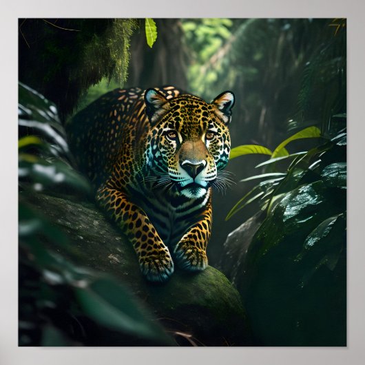Poster Jaguar dans la jungle (Devant)