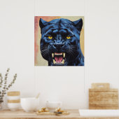 Poster Jaguar - Panthère noire (Cuisine)