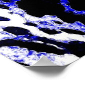 Poster Jaguar Pop Art Noir & Bleu (Coin)