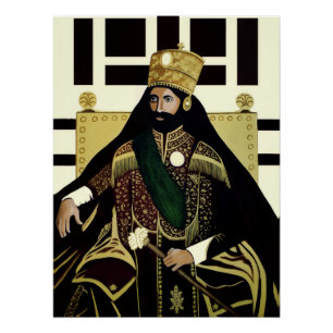 Poster Jah Rastafari Haile Selassie Rasta Livity Racines
