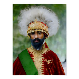 Poster Jah Rastafari Haile Selassie Rasta Livity Racines