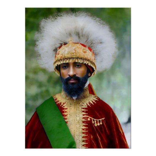 Poster Jah Rastafari Haile Selassie Rasta Livity Roots (Devant)