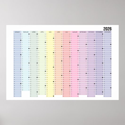 Poster Jahreskalender 2026 (Devant)