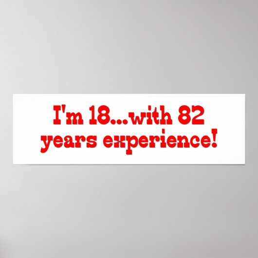 Poster J'ai 18 ans avec 82 ans d'expérience (Devant)