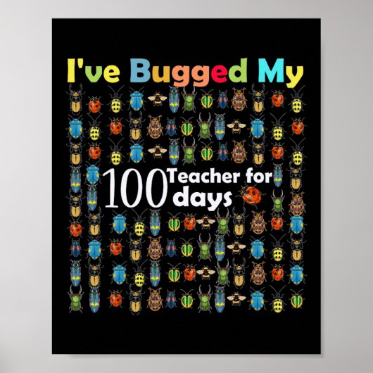 Poster J'Ai Baché Mon Enseignant Pour 100 Jours De Cadeau (Devant)