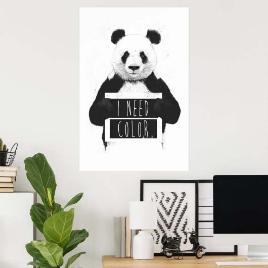 Poster J'ai besoin de couleur (Bureau à domicile)