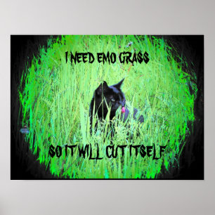 Poster J'ai besoin de l'herbe emo