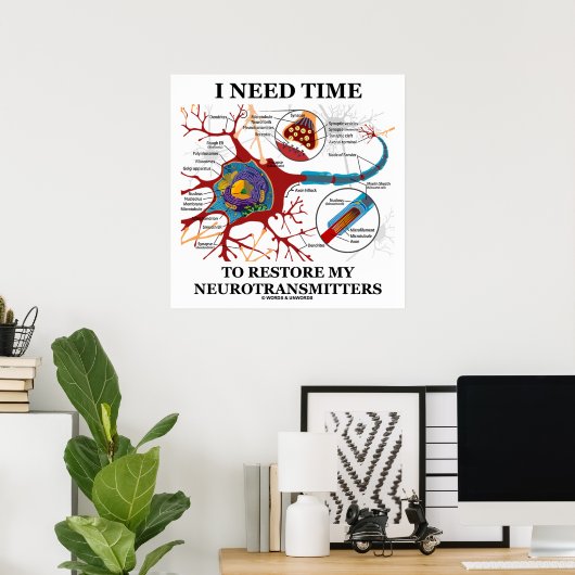 Poster J'Ai Besoin De Temps Pour Restaurer Mes Neurotrans (Bureau à domicile)