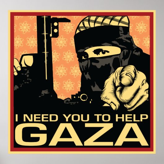 Poster J'Ai Besoin Que Tu Aides Gaza (Devant)
