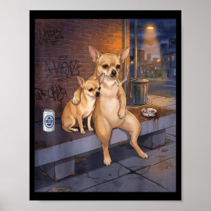 Poster J'ai Ce Chien En Moi Drôle De Chihuahua Buvant De