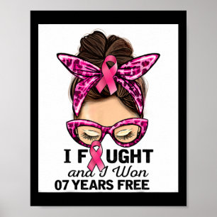 Poster J'Ai Combattu Et J'Ai Gagné 7 Ans Gratuit Messy Bu
