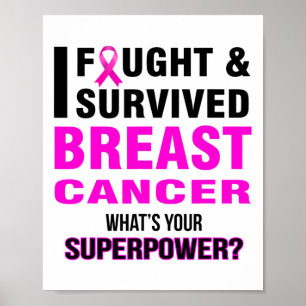 Poster J'Ai Combattu Et Survécu Le Cancer Du Sein T Chemi