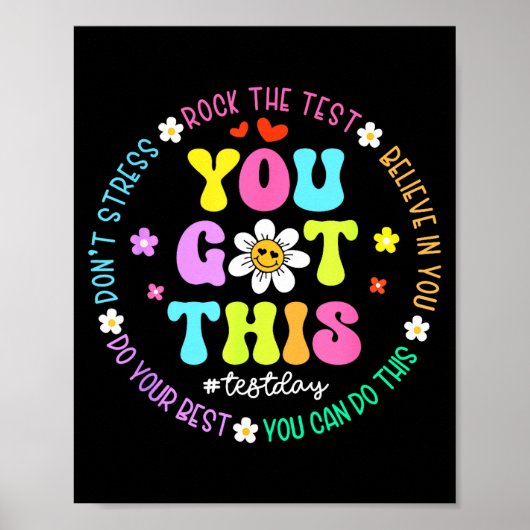 Poster J'ai compris, ne stresse pas, déchire le test jour (Devant)