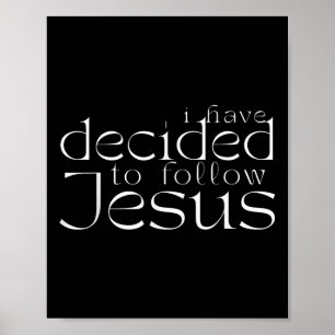 Poster J'ai décidé de suivre Jésus Baptême Lettre Blanche