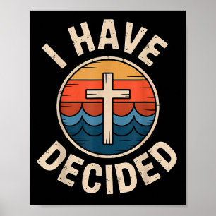 Poster J'ai décidé Engagement de baptême chrétien rétro