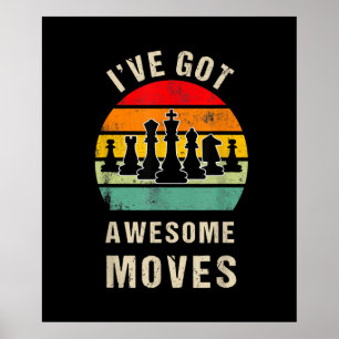 Poster J'Ai Des Déplacements Awesome Joueur D'Échecs