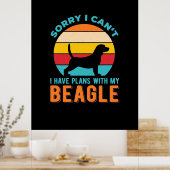 Poster J'Ai Des Plans Avec Mon Beagle (Cuisine)