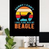 Poster J'Ai Des Plans Avec Mon Beagle (Bureau à domicile)