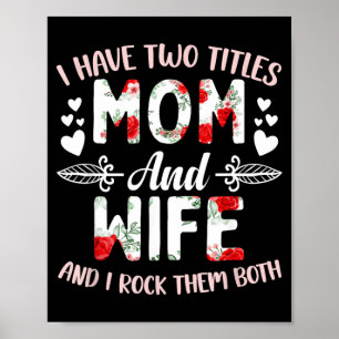 Poster J'ai Deux Titres Maman et Femme Femme Fête des Mèr