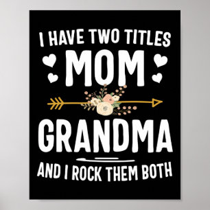 Poster J'Ai Deux Titres Maman Et Grand-Mère Chemise Mères