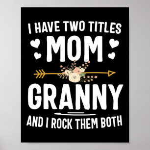 Poster J'Ai Deux Titres Maman Et Granny Chemise Fête Des