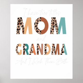 Poster j'ai deux titres maman et maman et je les porte to