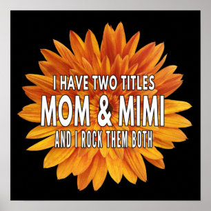Poster j'ai deux titres maman et mimi et je les assure to