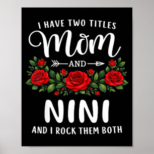Poster J'ai deux titres maman et nini fête des mères flor