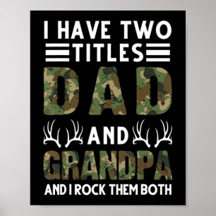 Poster J'ai deux titres papa et grand-père Hunting Deer