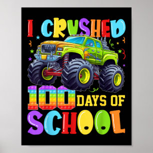 Poster J'Ai Écrasé 100 Jours D'École Garçon Monster Camio
