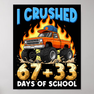 Poster J'ai écrasé 67 + 33 jours de garçon de camion mons