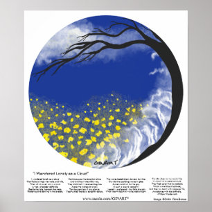 Poster J'ai erré seul comme copie de mandala de nuage