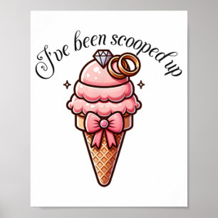 Poster J'ai été récupérée Baby Shower Mariage Avec Coquet
