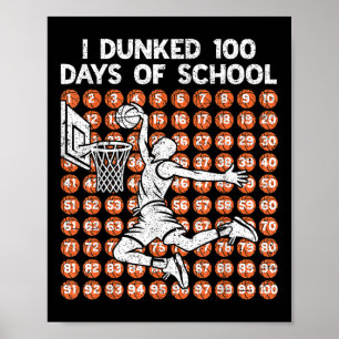 Poster J'Ai Fait 100 Jours De Basketball Scolaire 100E Jo