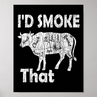 Poster J'Ai Fumé Que Barbeque Grillé Barbecue Viande Amou