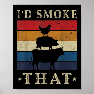 Poster J'Ai Fumé Que Chirt Amusante Retro Barbecue Pitmas